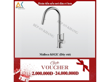 Vòi Rửa Chén 2 Nguồn Nóng Lạnh Malloca (Dây rút ) K012C - Mạ Chrome Tạo Bọt Và Chống Văn Nước